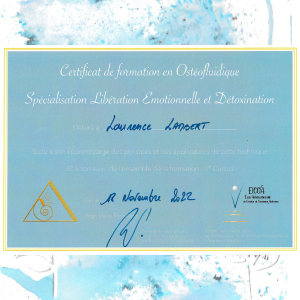 Certificat en ostéofluidique avec spécialisation en libération émotionnelle et détoxination